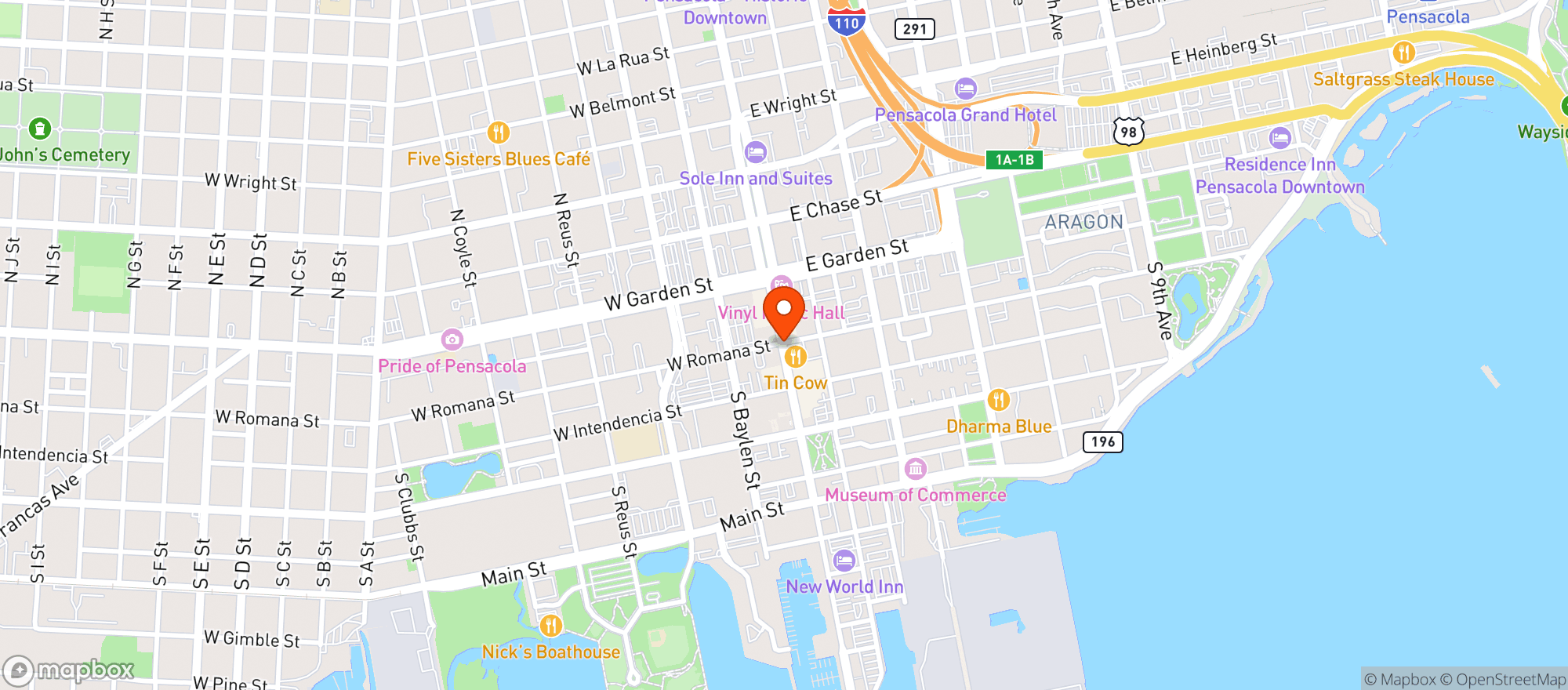 Map showing Slick Lips