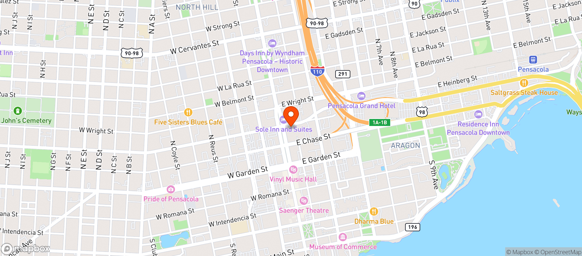 Map showing Green Thumb Wines
