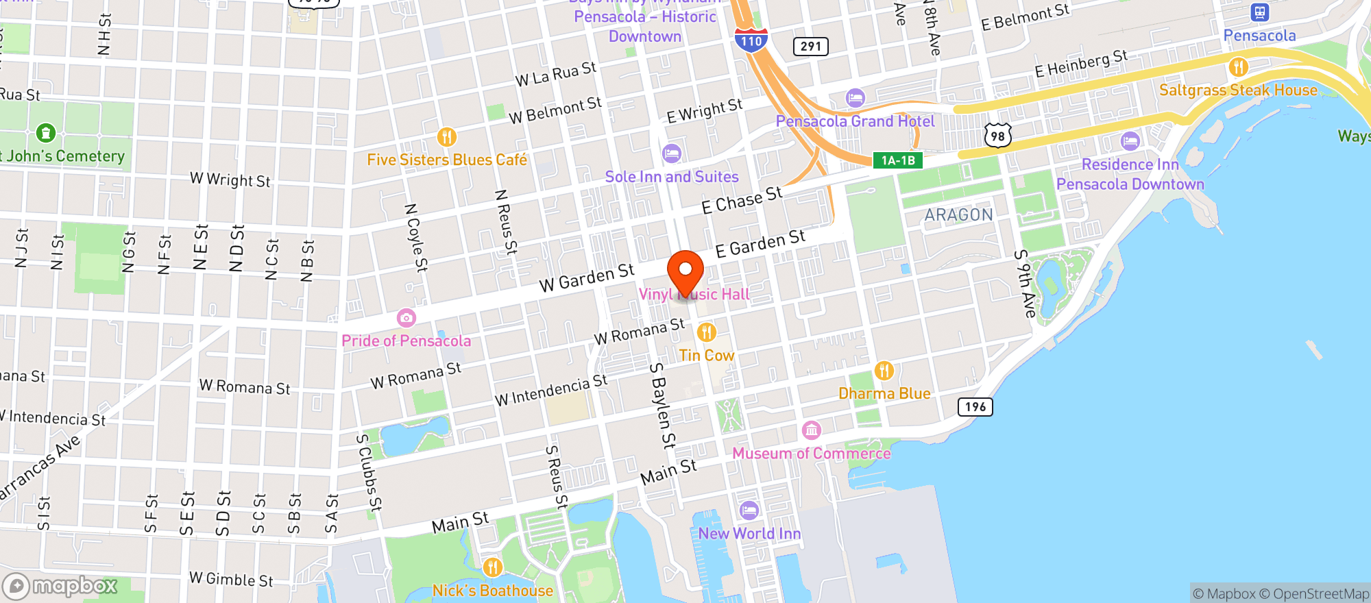 Map showing Global Grill