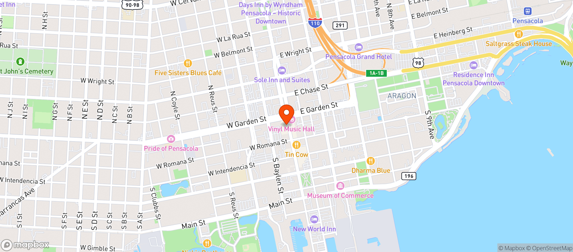 Map showing Pot Roast & Pinot