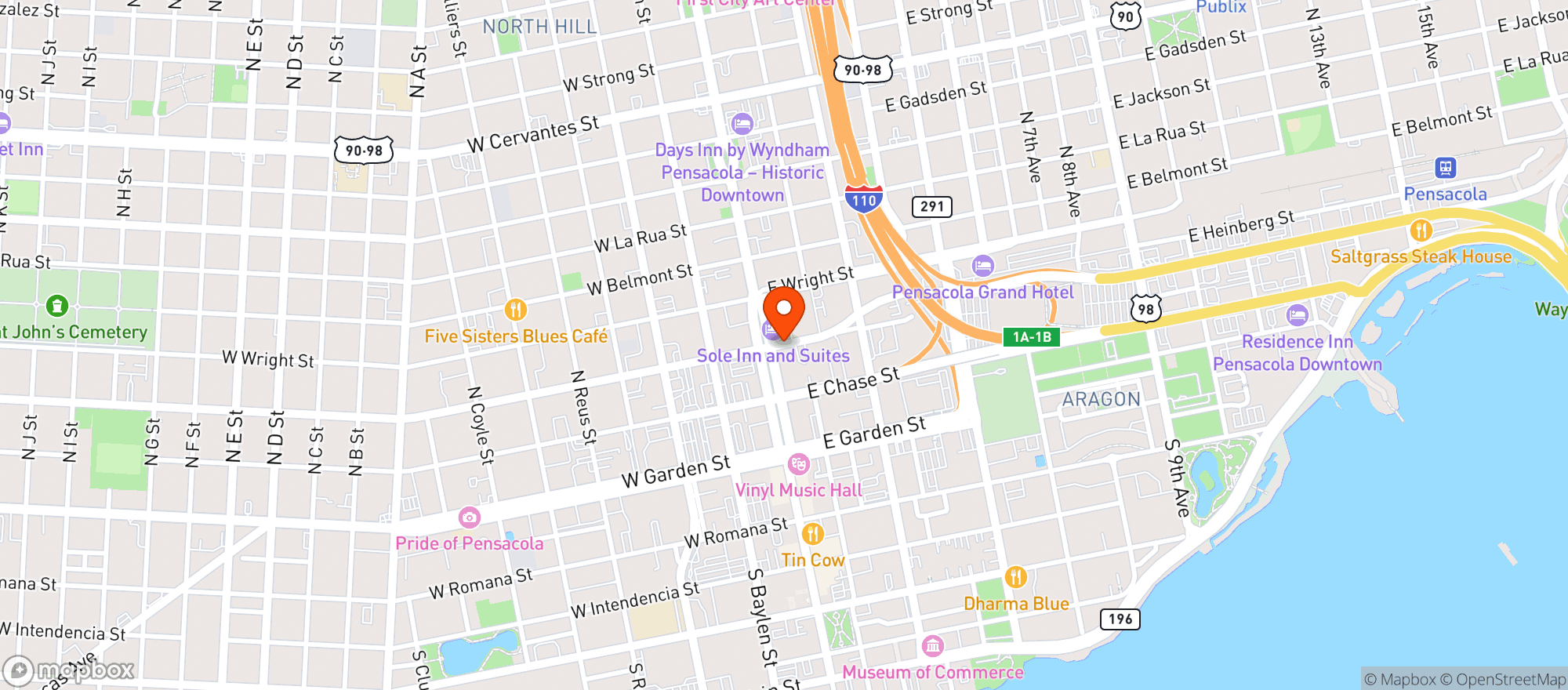 Map showing Nolitas Parlor & Eatery #0700408414