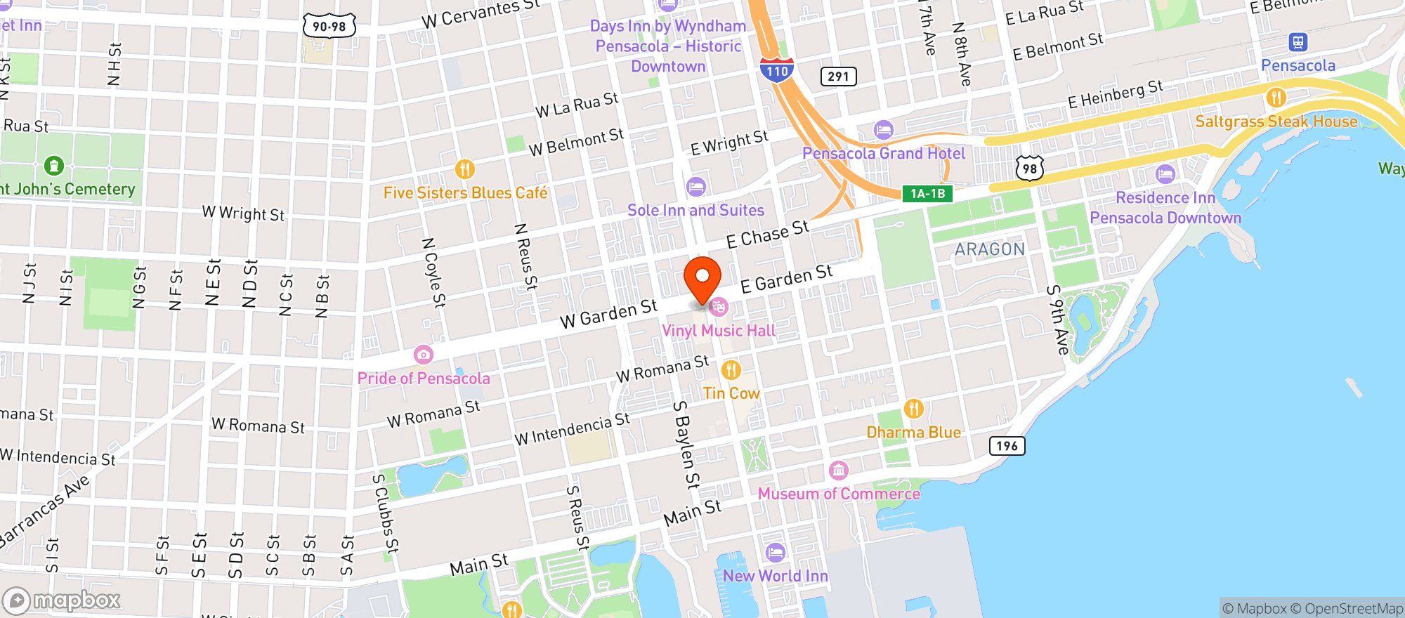 Map showing The Kennedy Bar