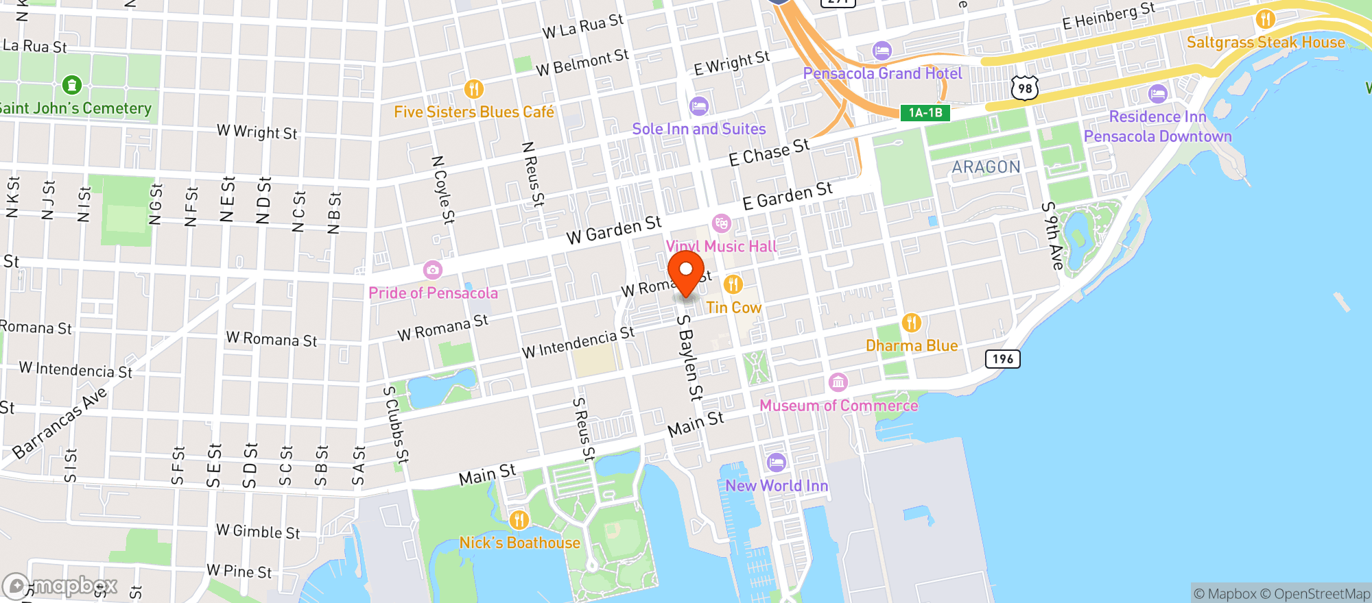 Map showing The Bottle Shop