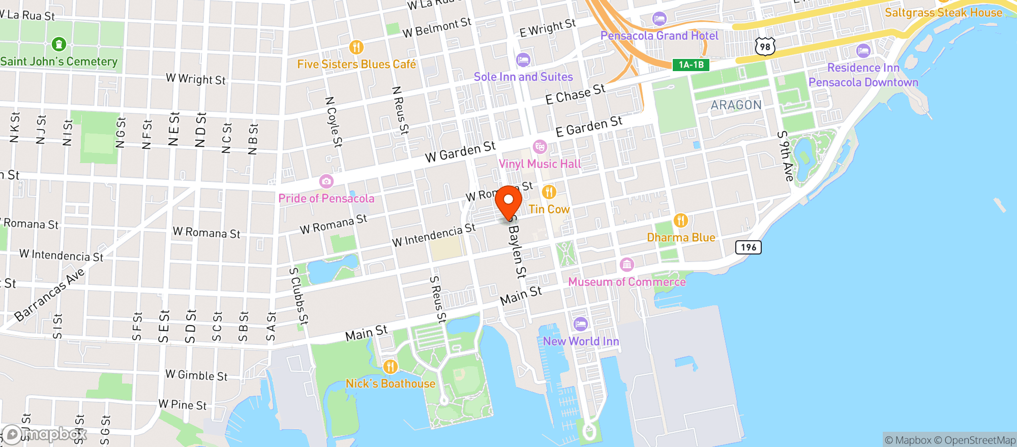 Map showing The Establishment