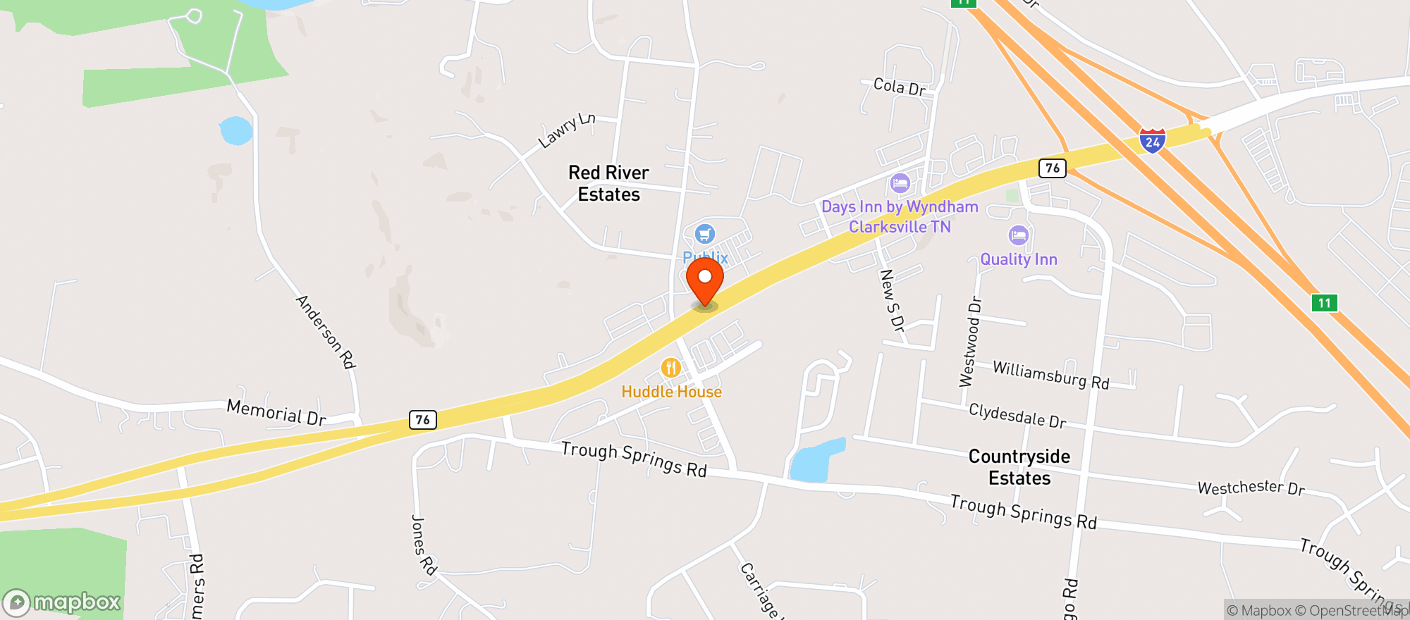 Map showing Publix