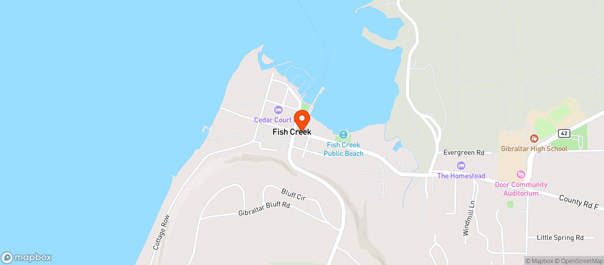 Map showing FISH CREEK MARKET