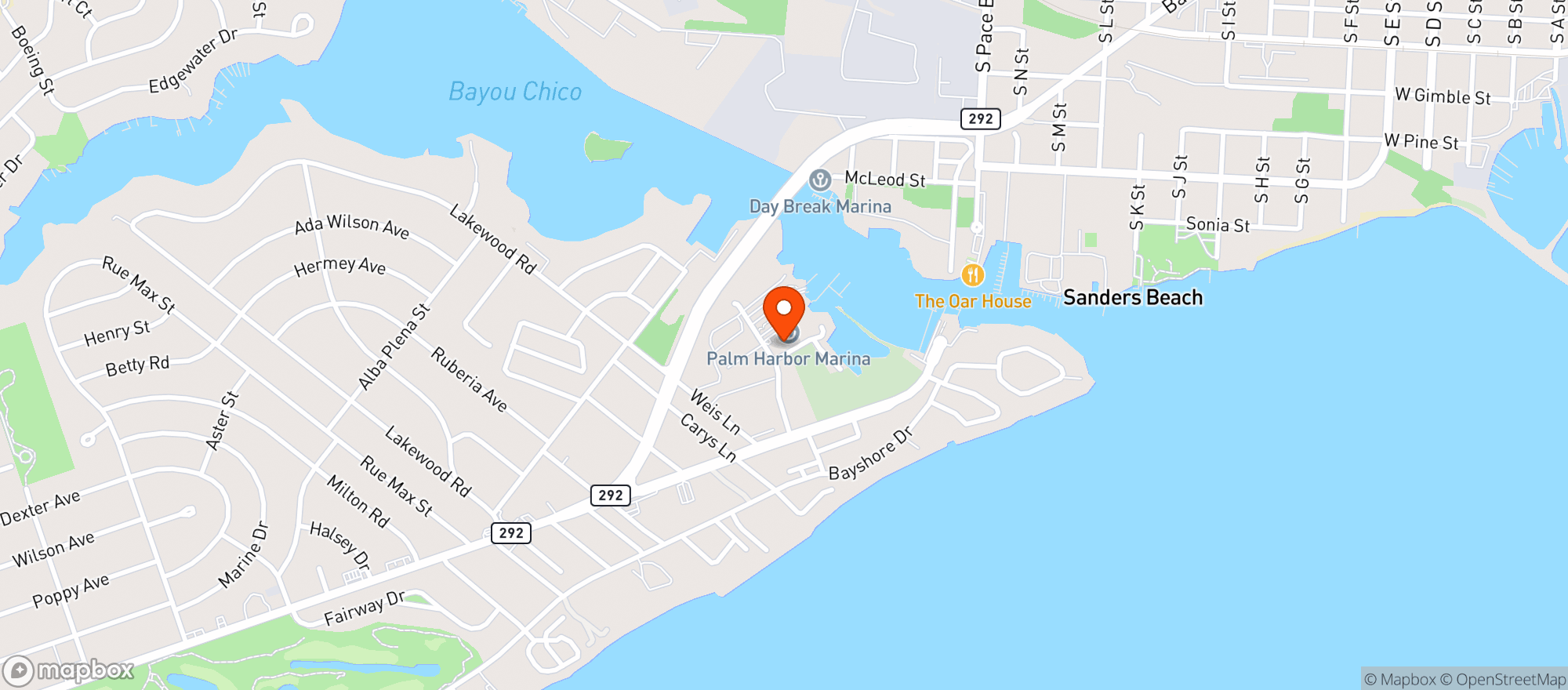Map showing Gulf Coast Beverage Equipment