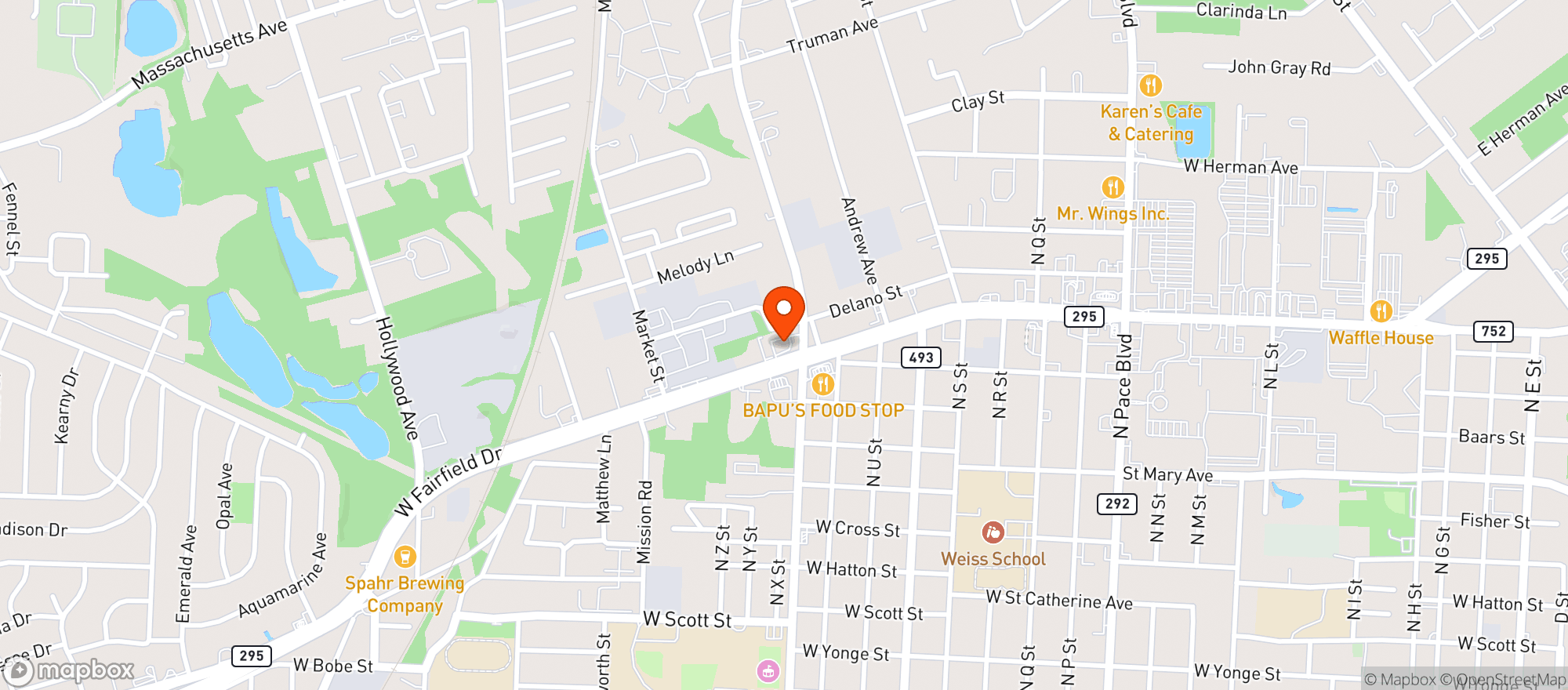 Map showing Fairfield Mart