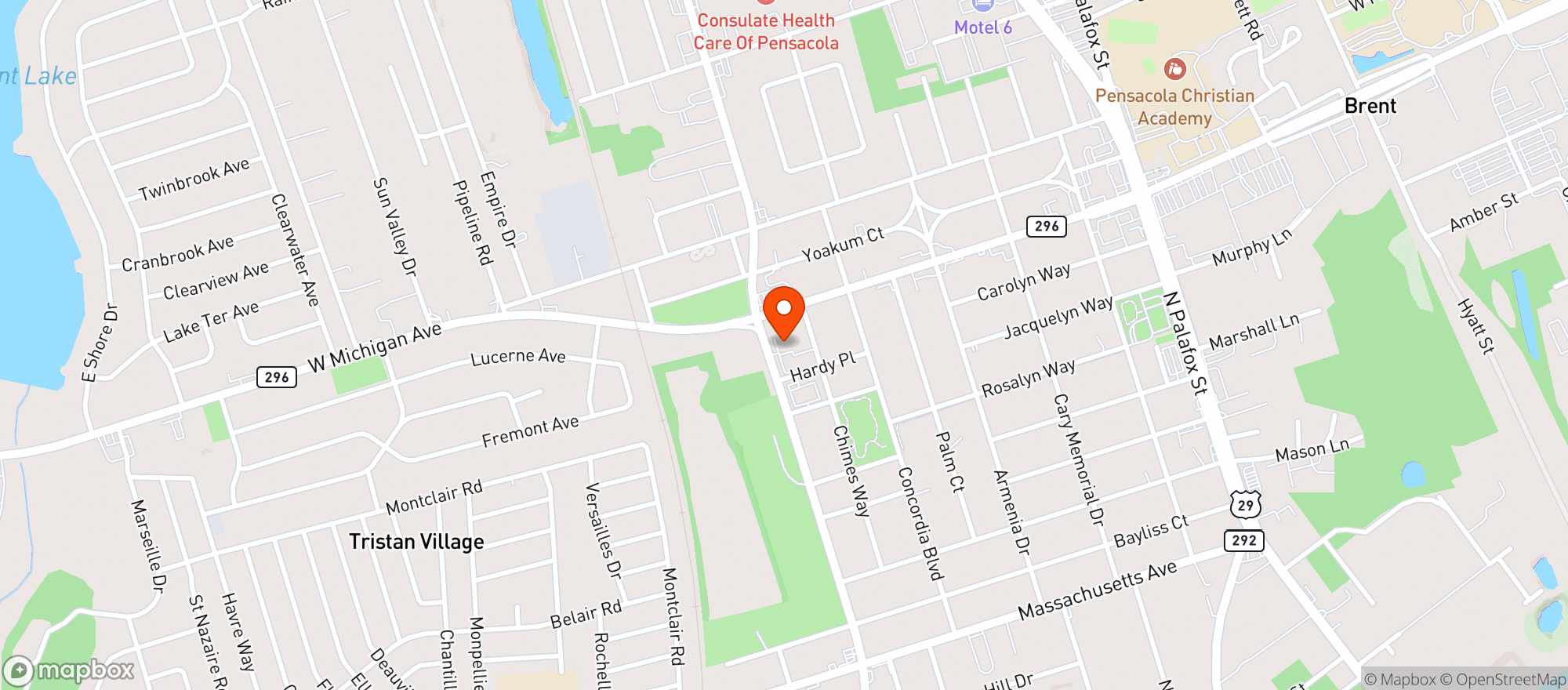 Map showing Taqueria Latinos