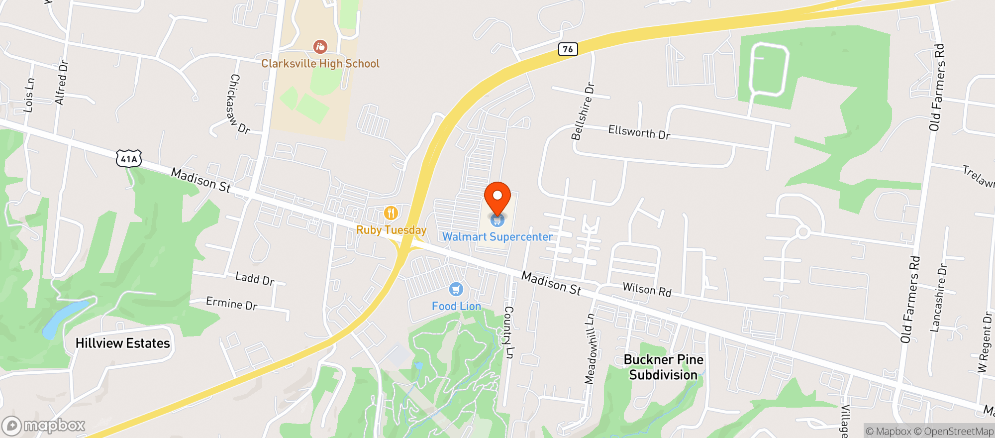 Map showing Walmart Supercenter