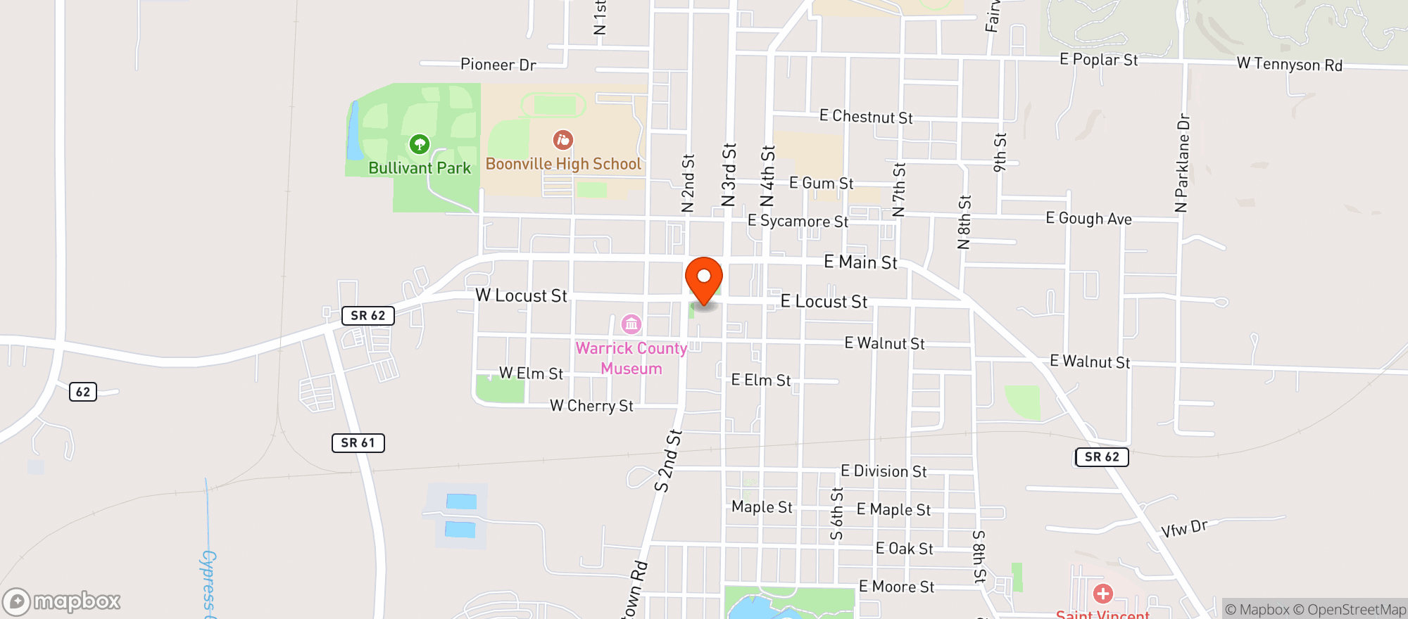 Map showing Commanders Grill