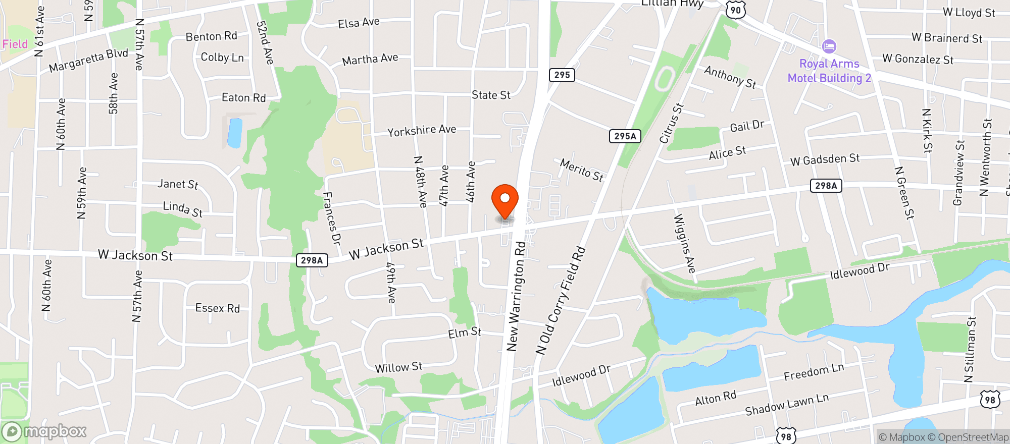 Map showing Circle K #7680