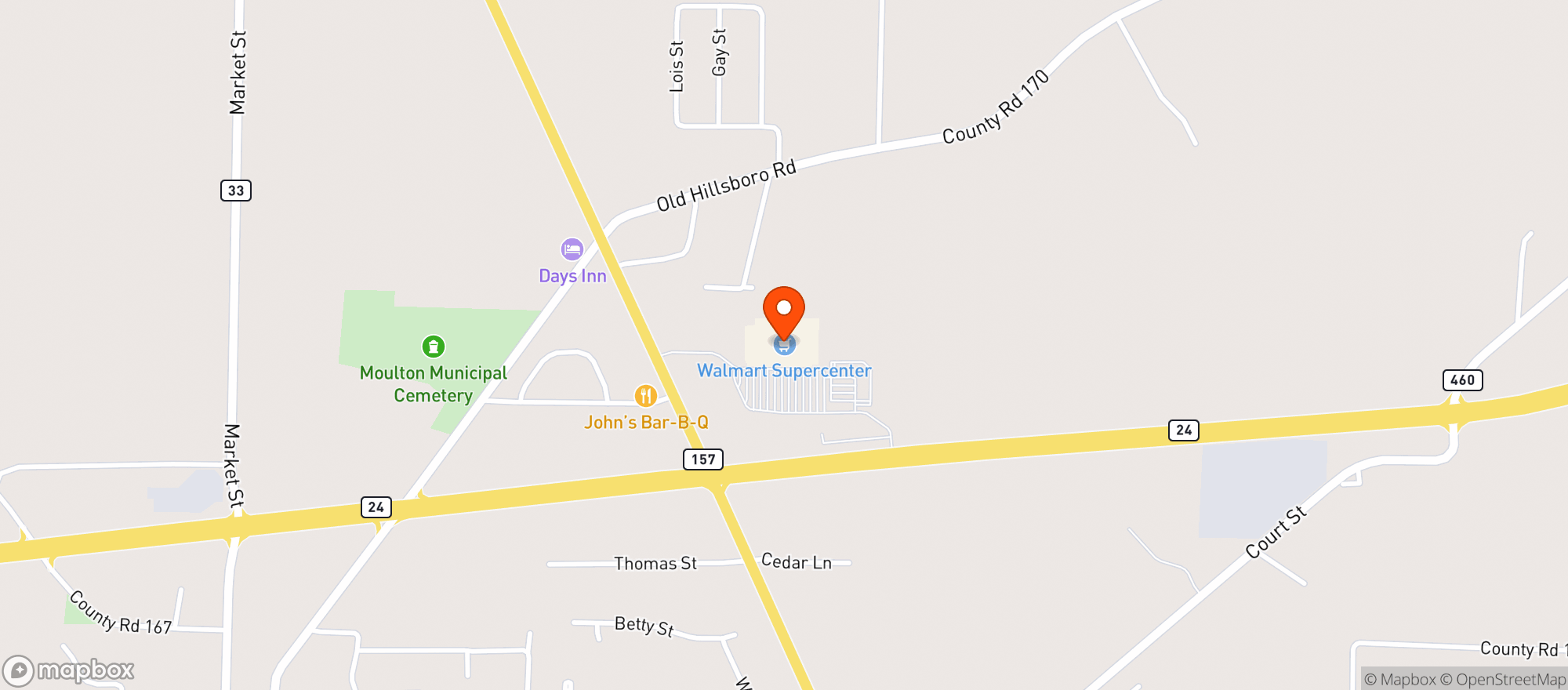 Map showing Walmart Supercenter