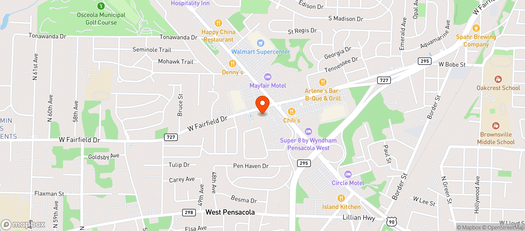 Map showing Paradise Liquors