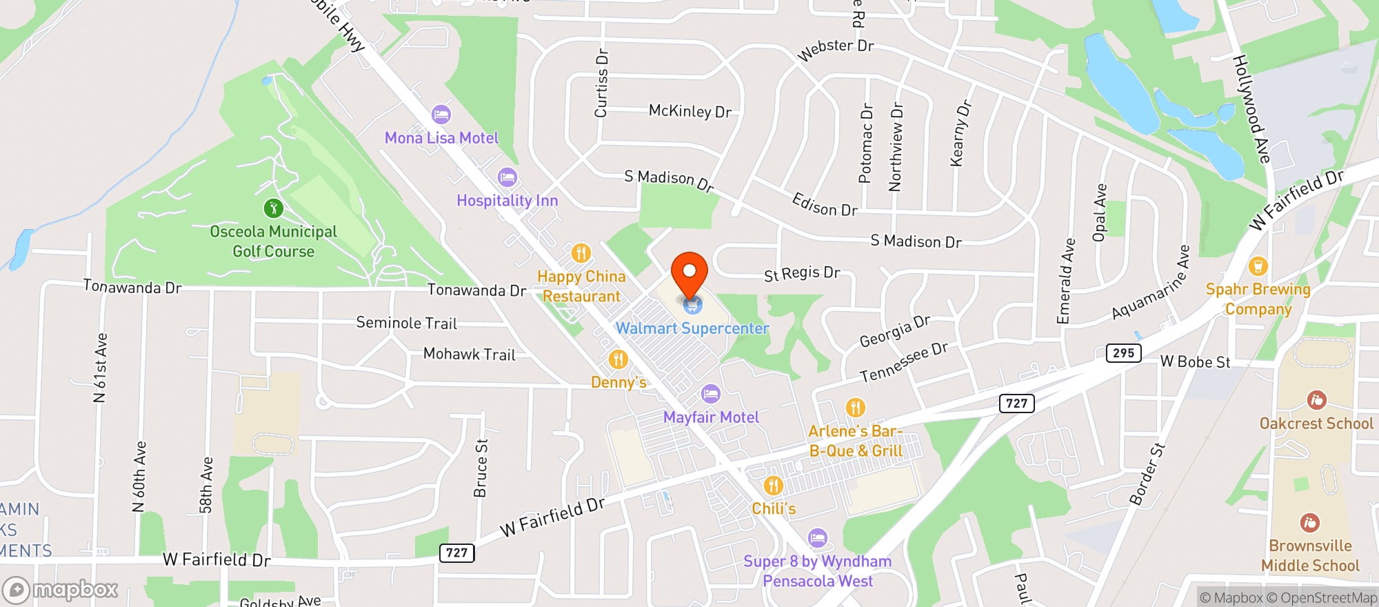 Map showing Walmart Supercenter