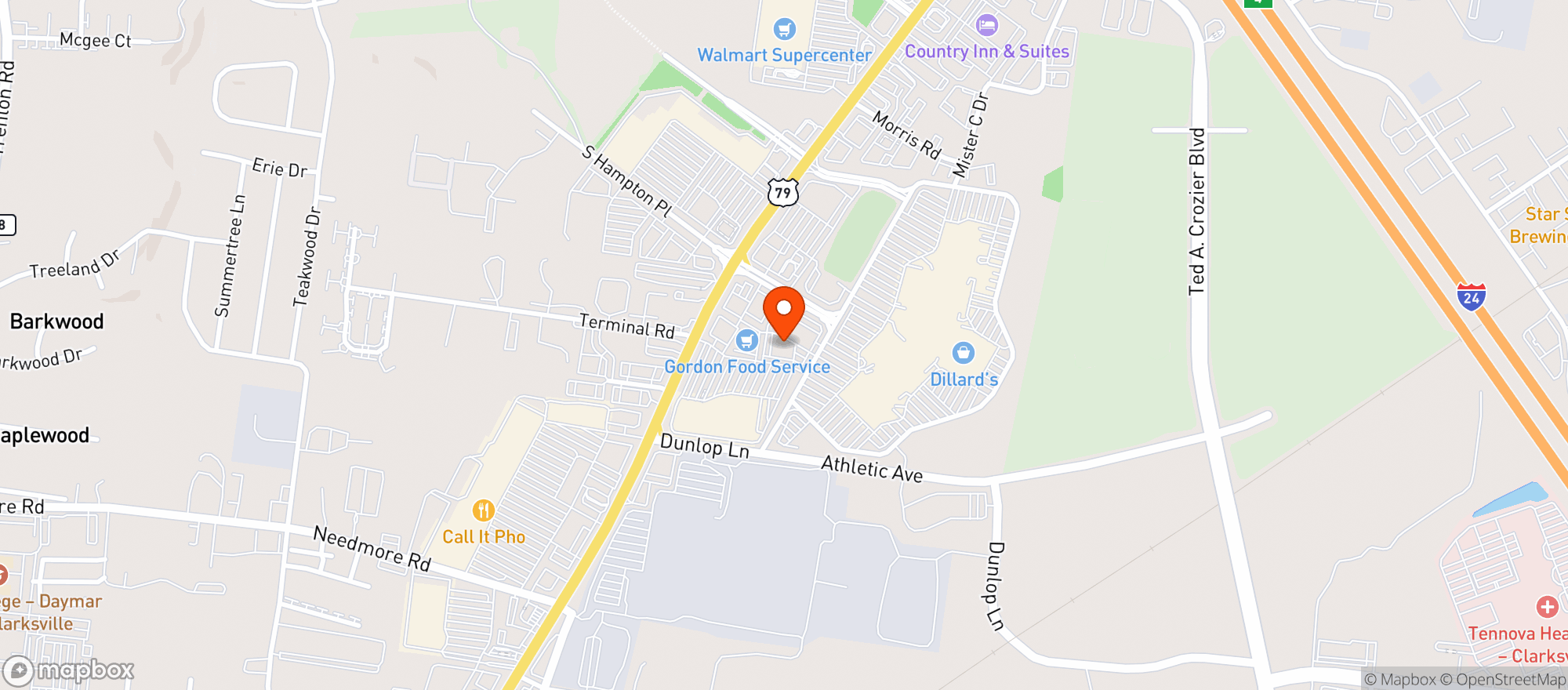 Map showing Vitamin Shoppe - Clarksville