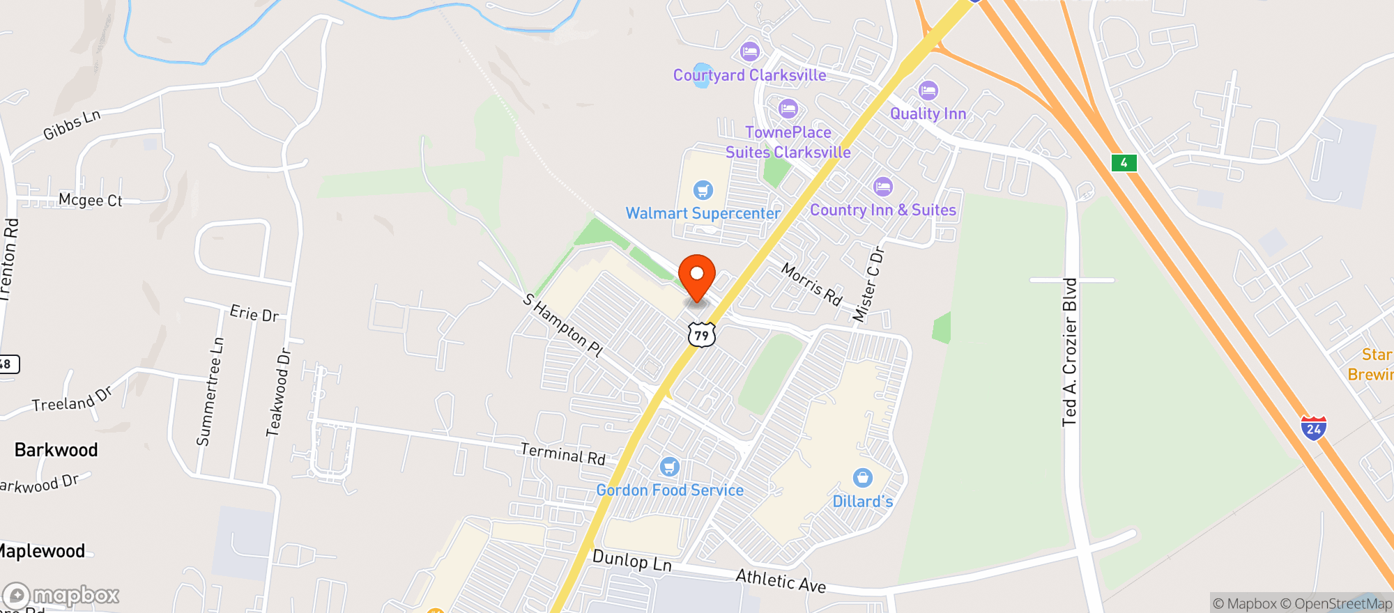 Map showing Top Dogg Liquors