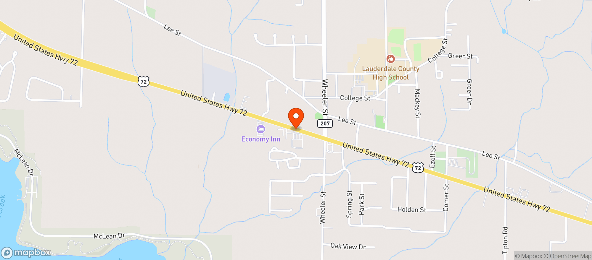 Map showing Johnny Macs Liquor Shack