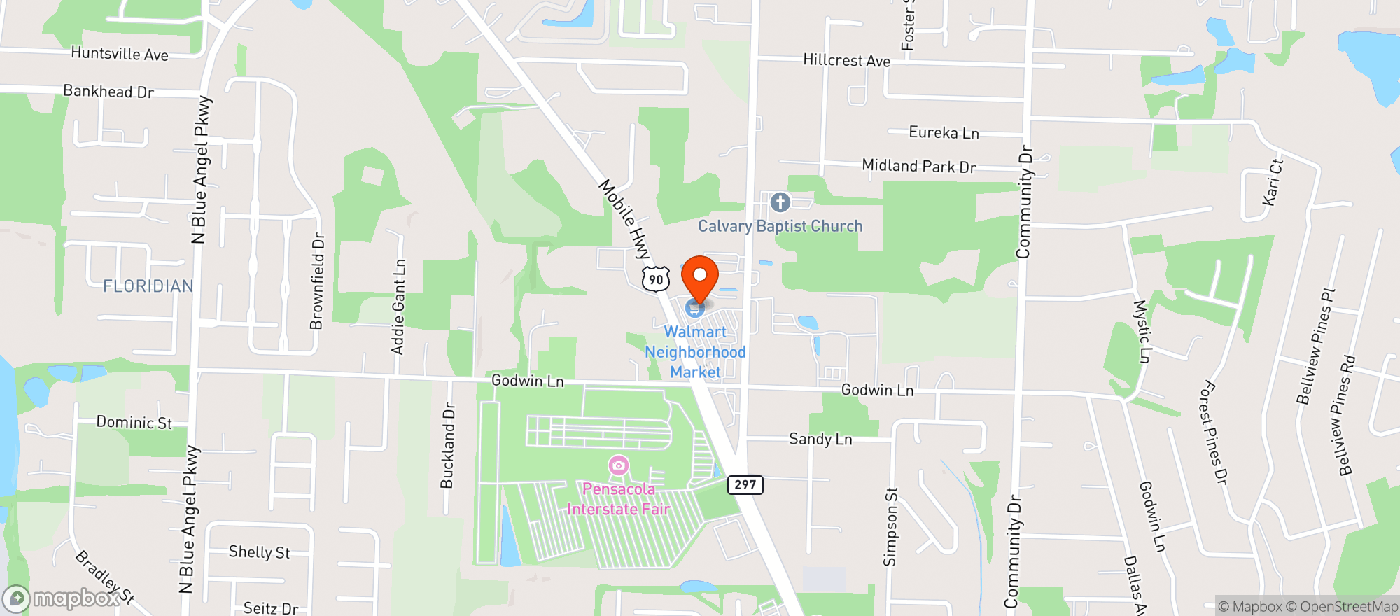 Map showing Walmart Neighborhood Market