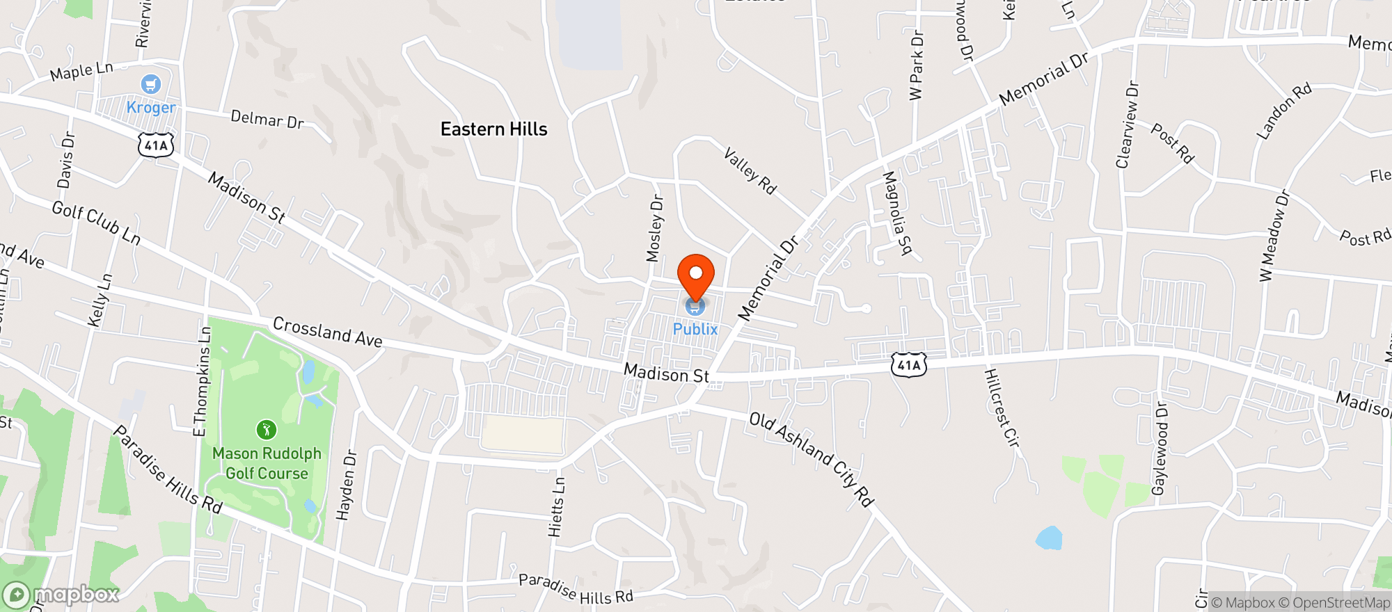 Map showing Publix