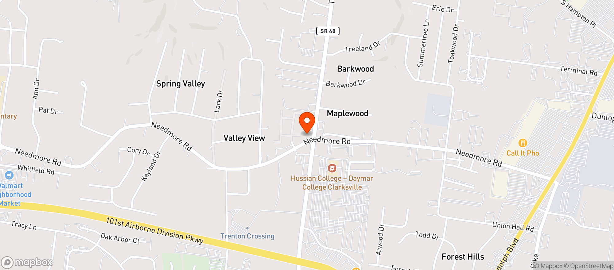 Map showing Silver Dollar Groceries