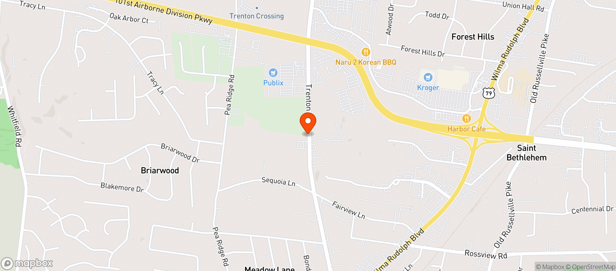 Map showing Publix Super Market