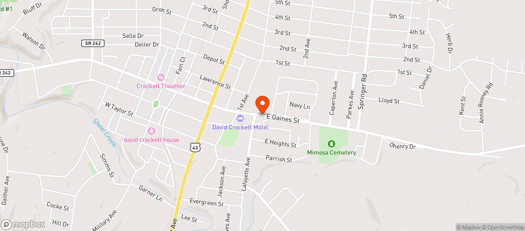 Map showing Express Food Mart