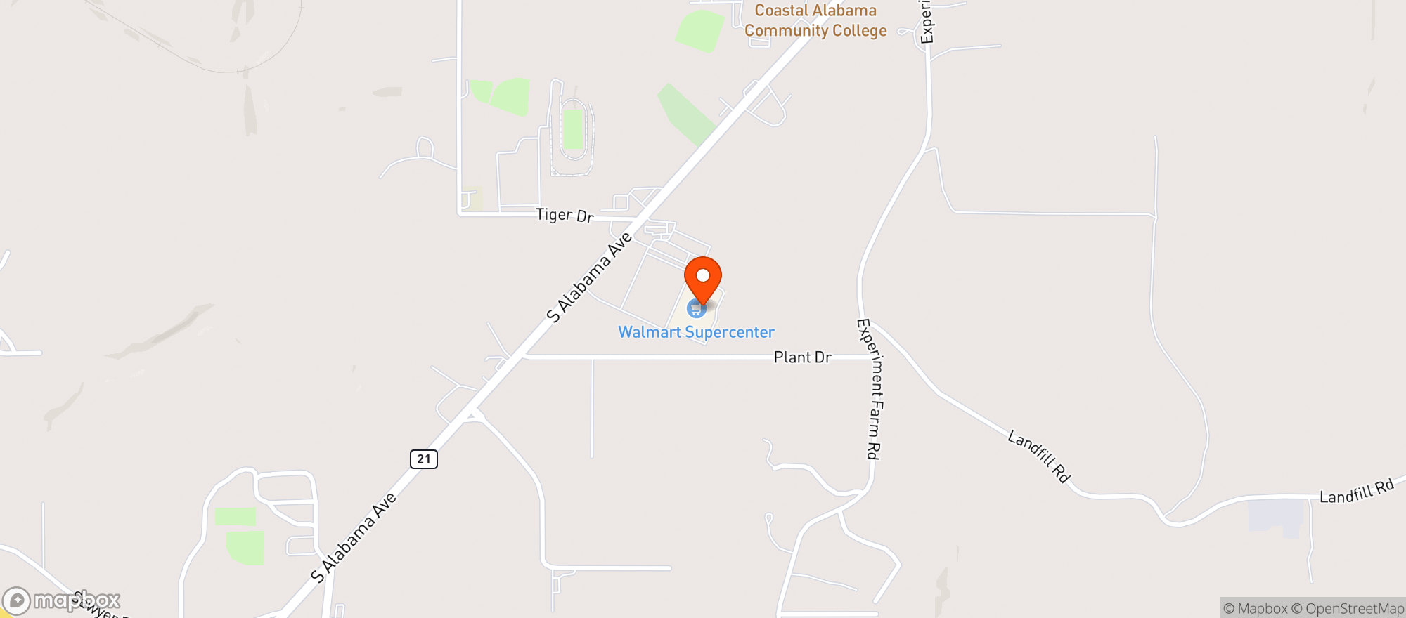 Map showing Walmart Supercenter