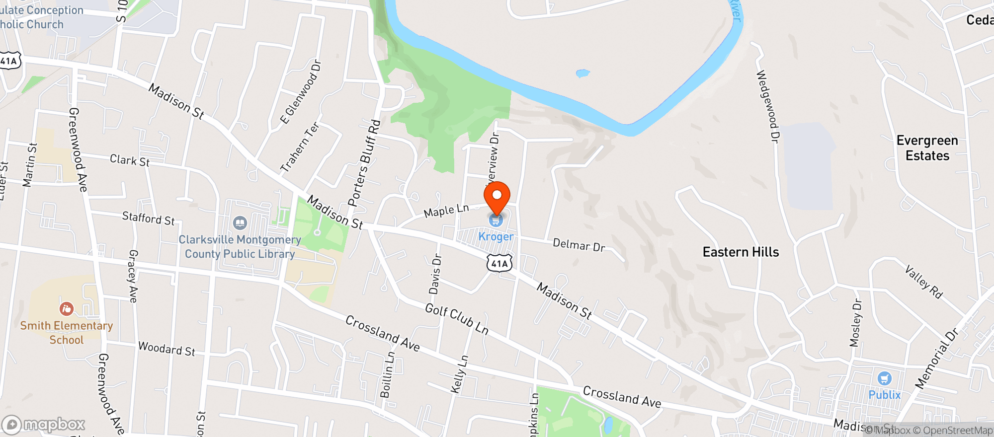 Map showing Kroger