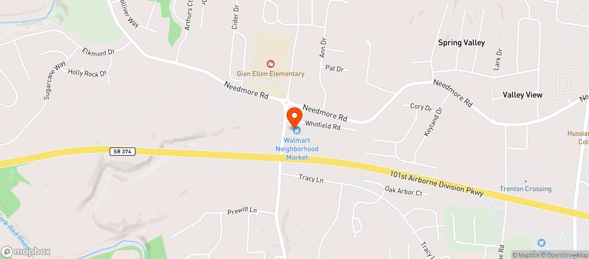 Map showing WALMART NEIGHBORHOOD MARKET