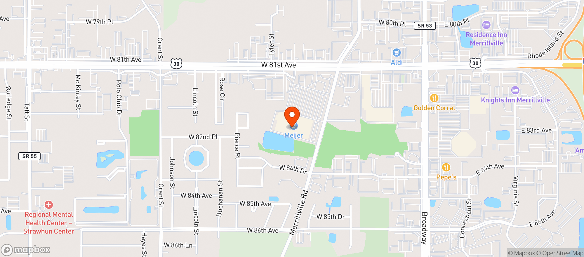 Map showing Meijer