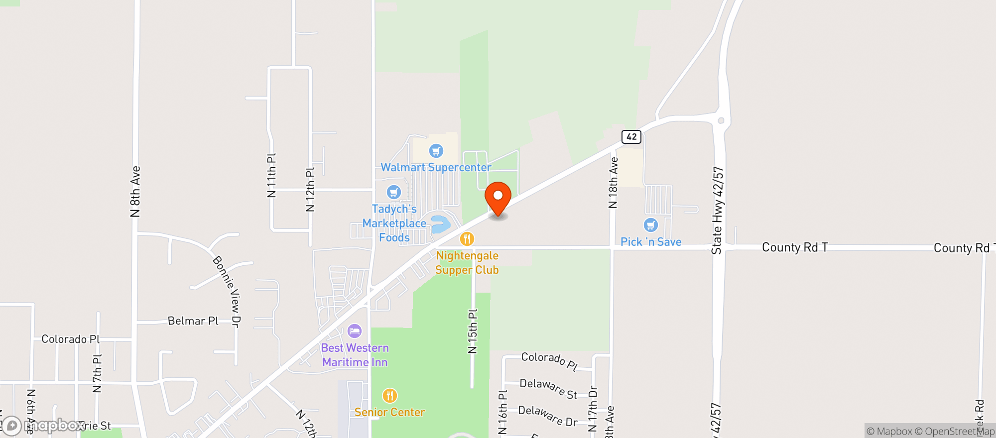 Map showing Kwik Trip #1209 - Sturgeon Bay