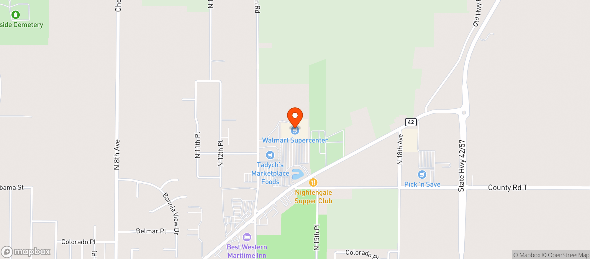Map showing Walmart Supercenter