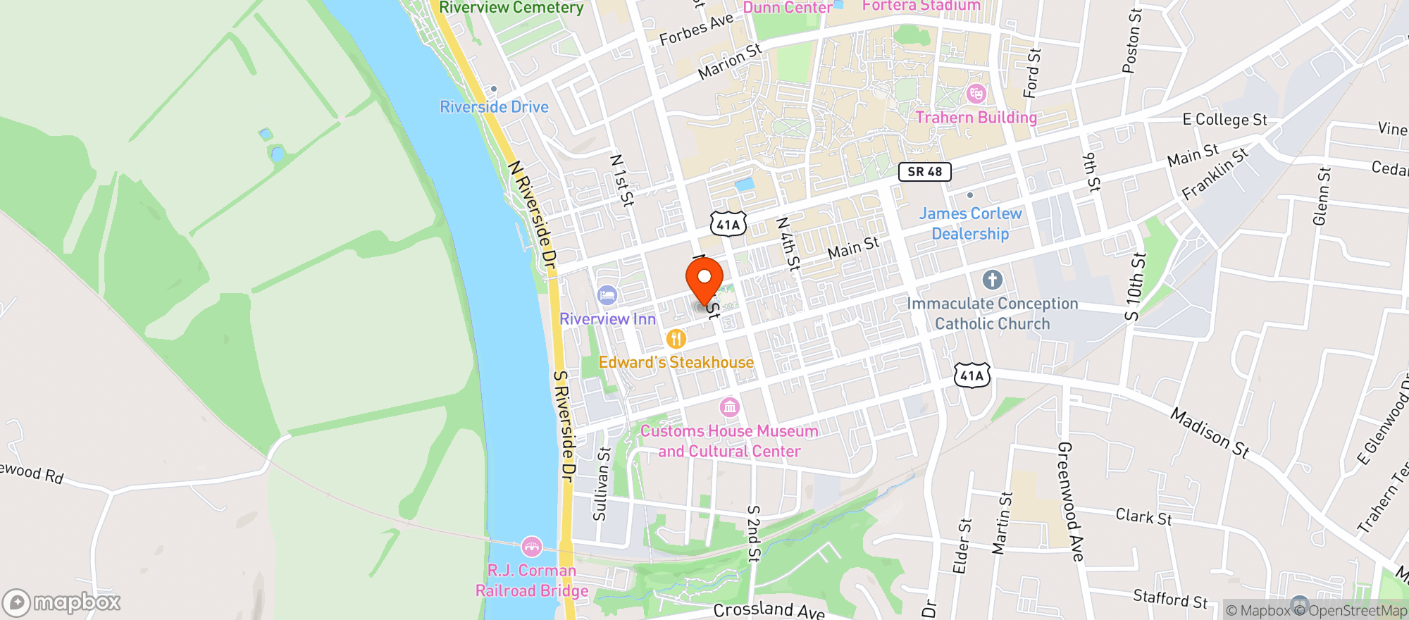 Map showing The Mailroom