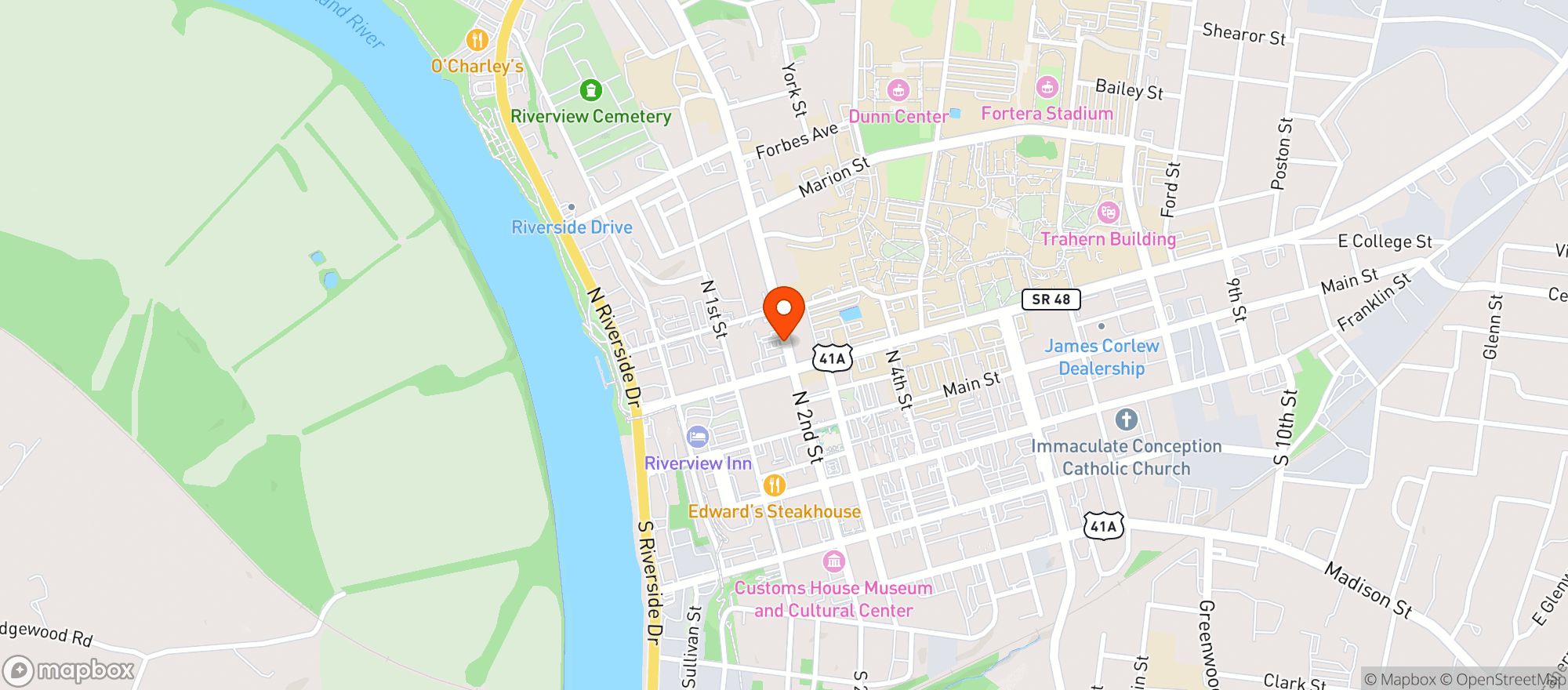 Map showing Shelbys Trio