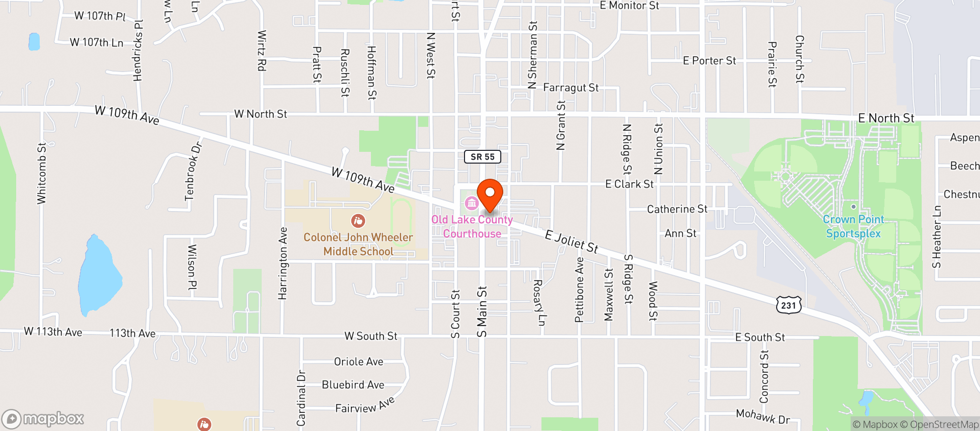 Map showing Tavern On Main