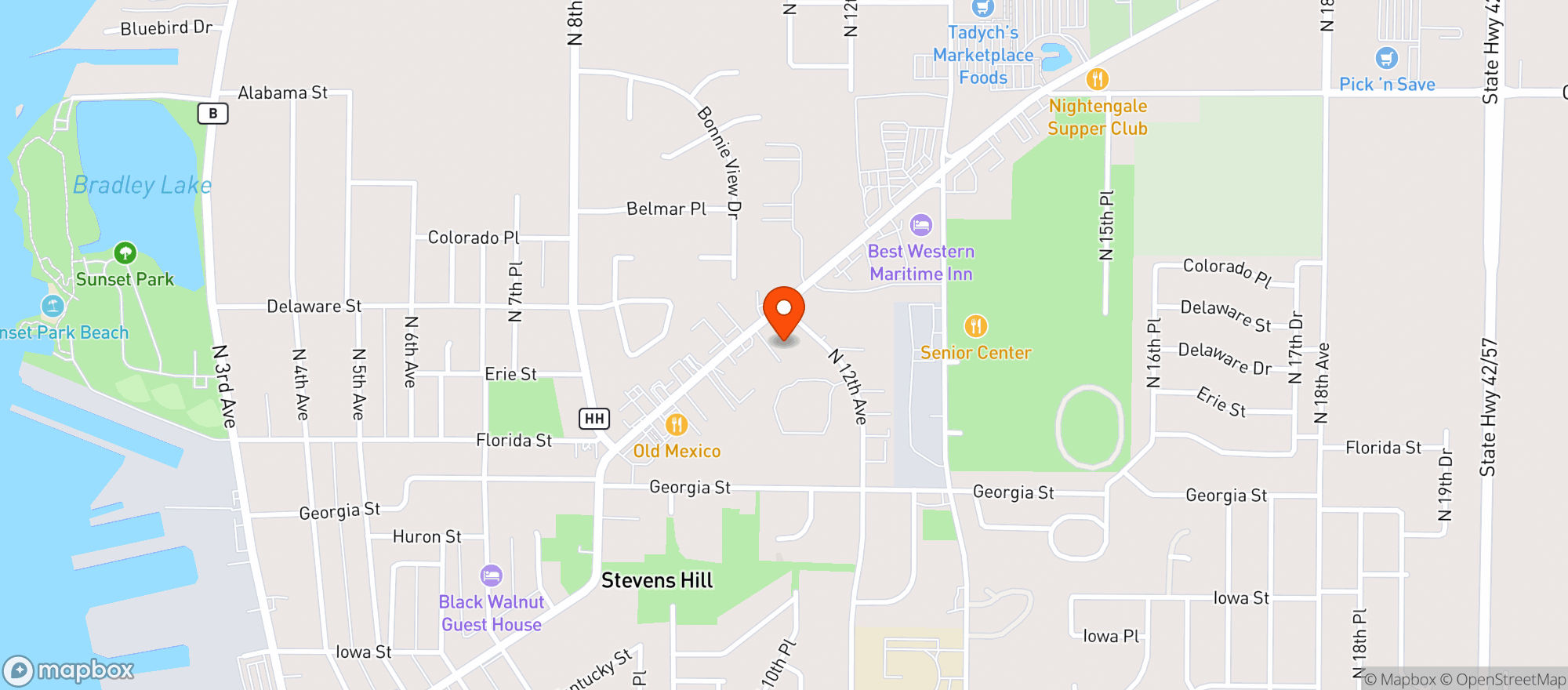 Map showing Jc S Fill Up Llc