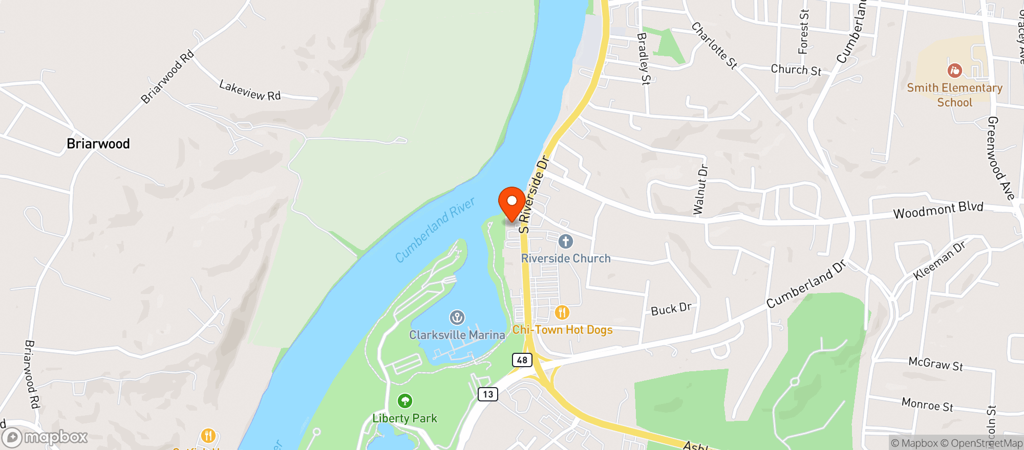 Map showing Clarksville's 3rd Base