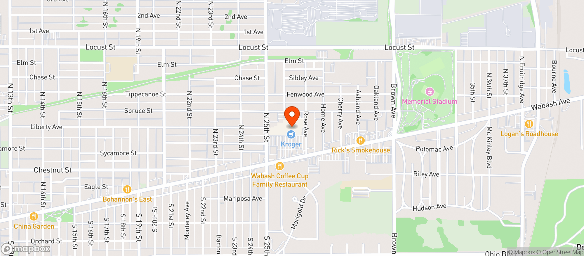 Map showing Kroger