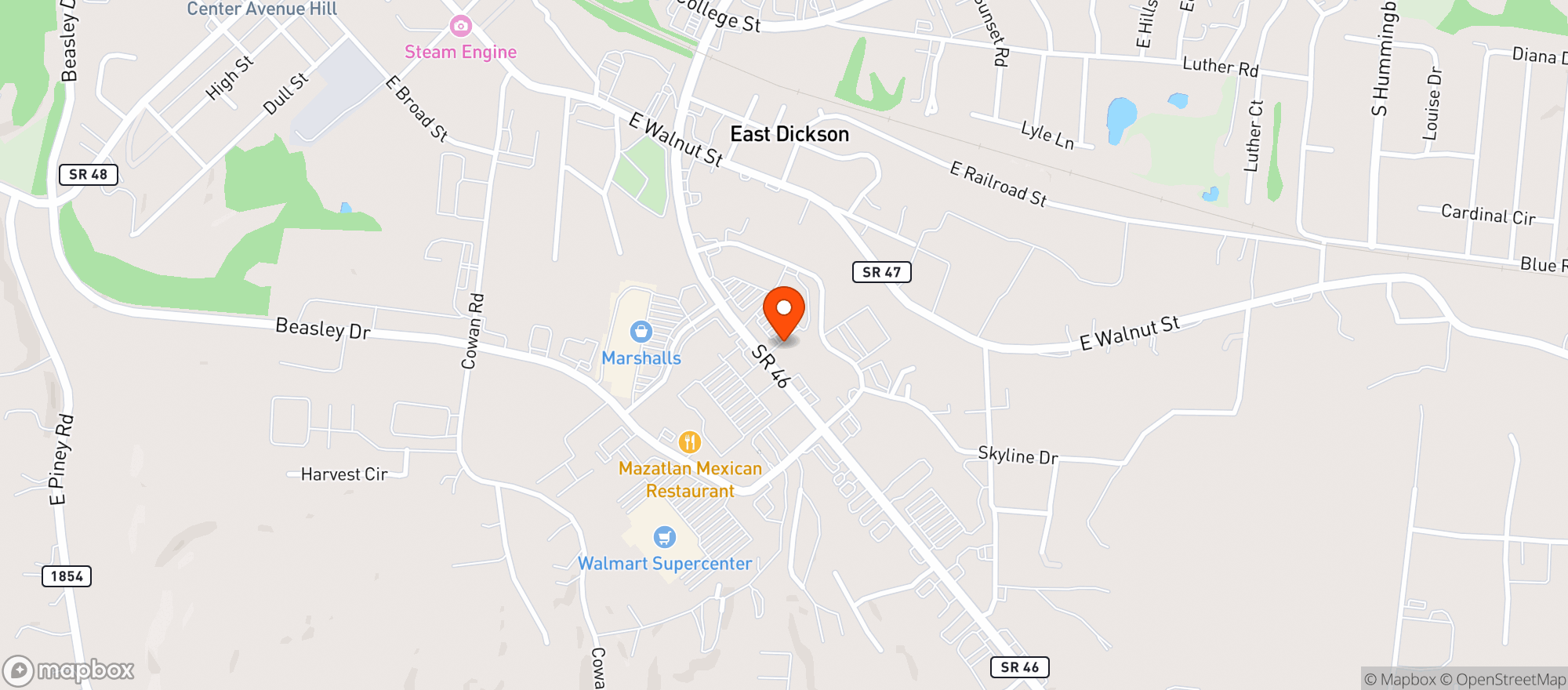 Map showing Gnc
