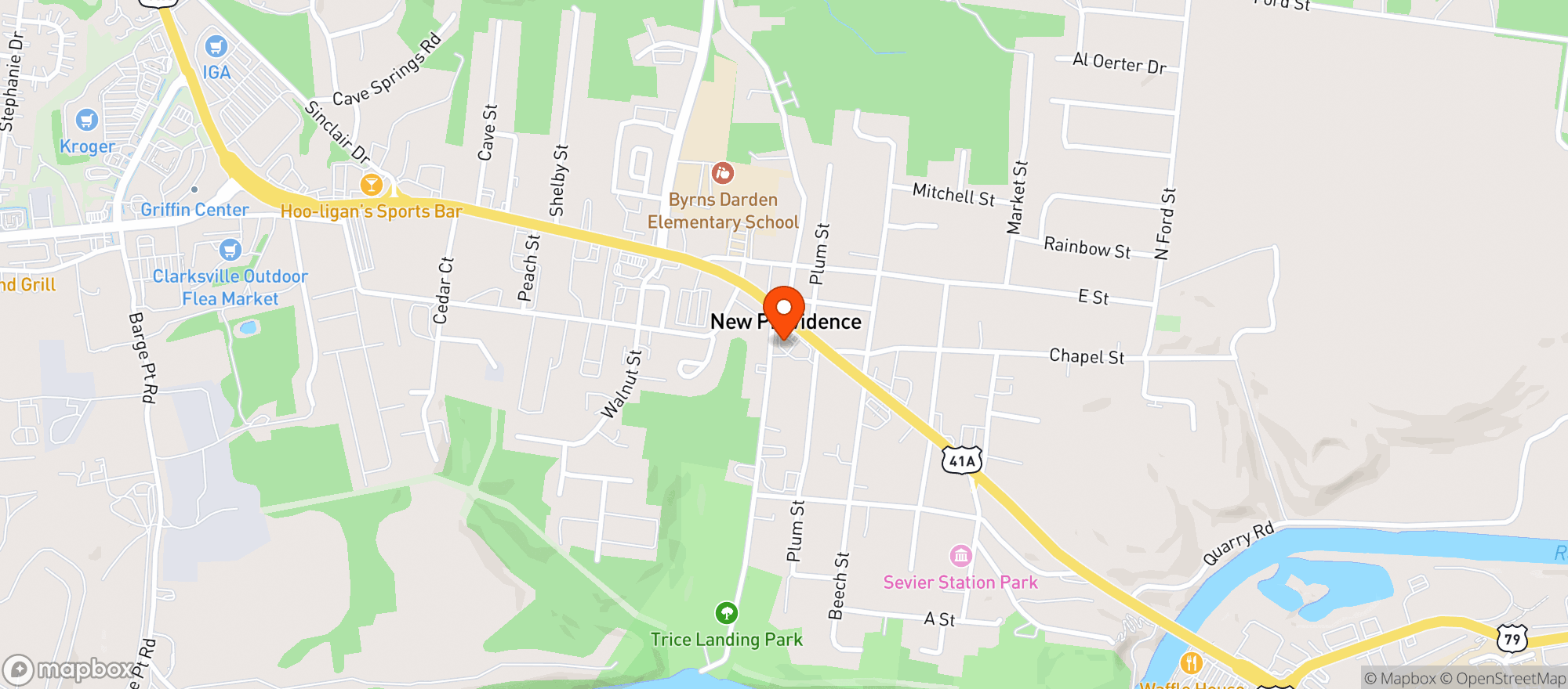 Map showing University Package (clarksvill