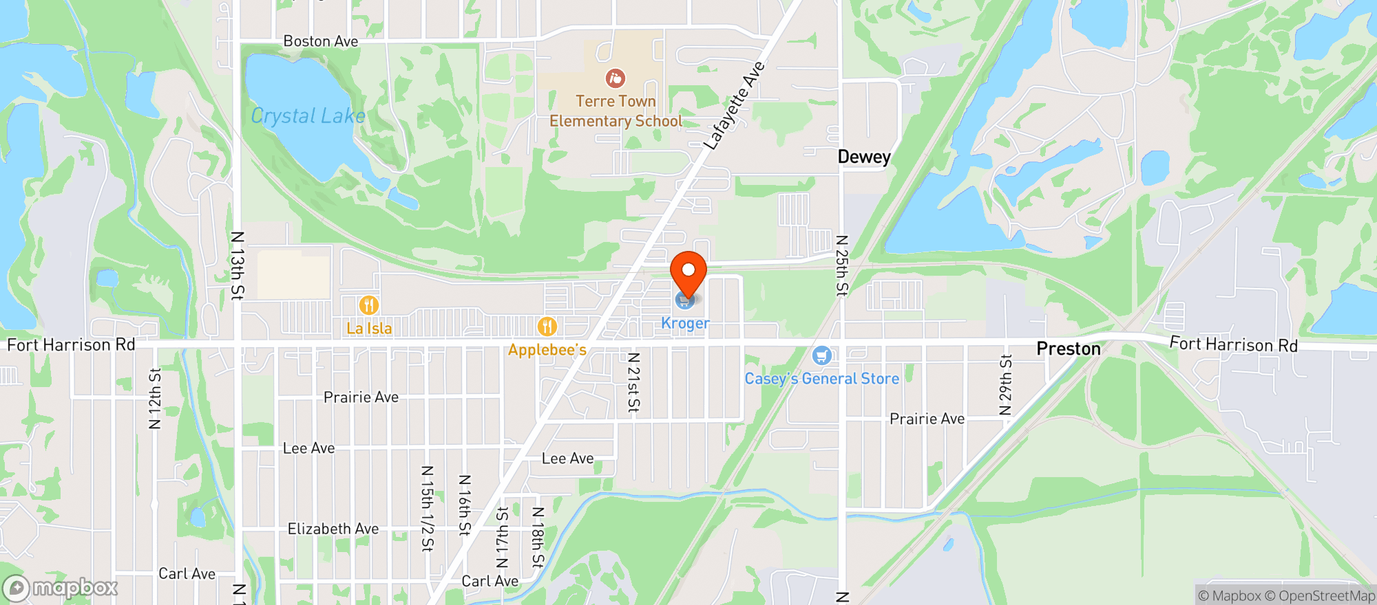 Map showing Kroger