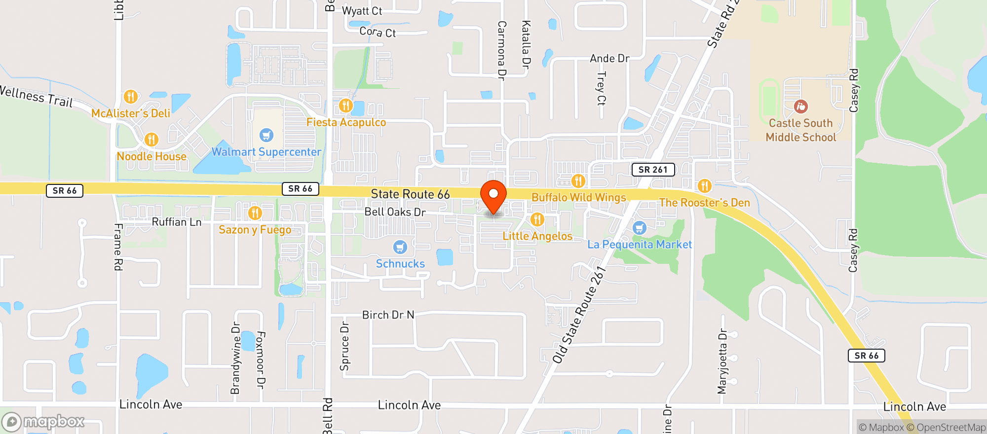 Map showing Showplace Cinemas