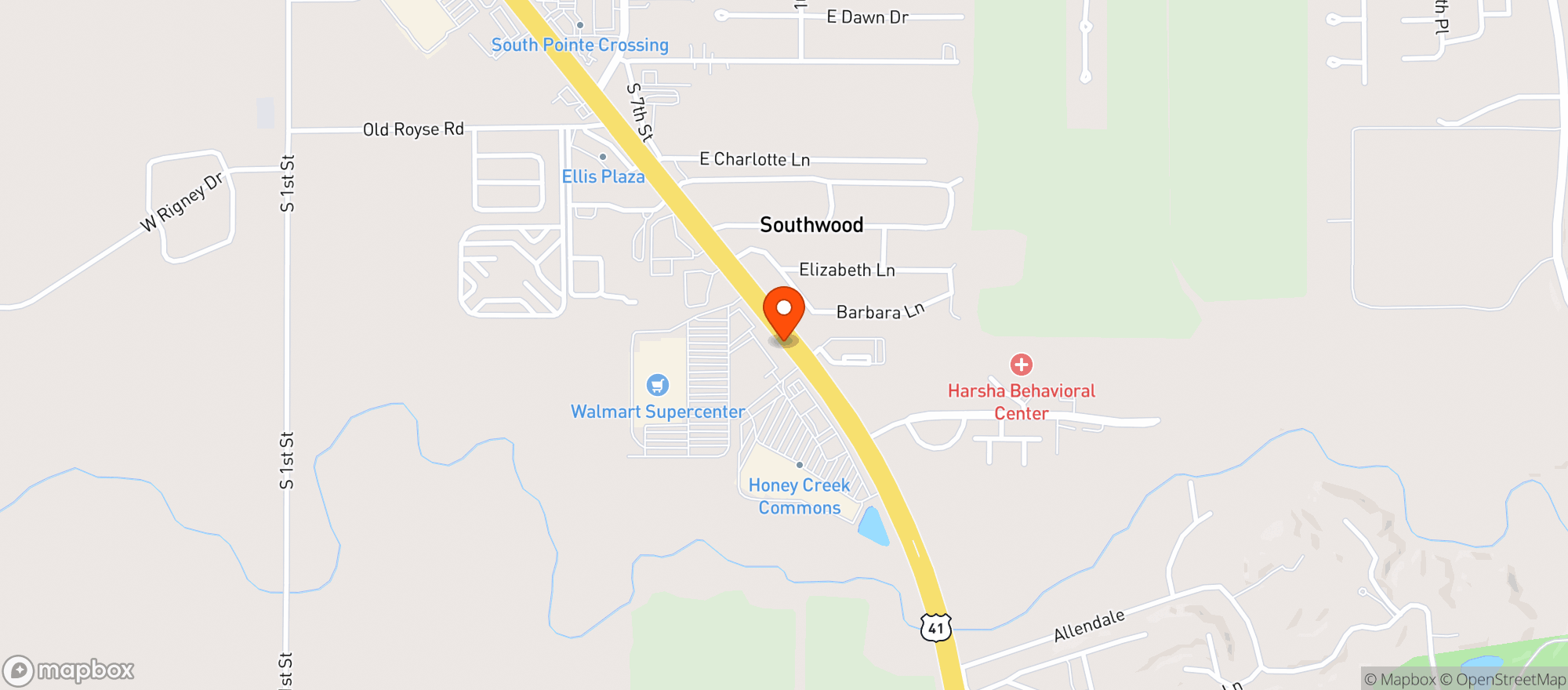 Map showing Walmart Supercenter