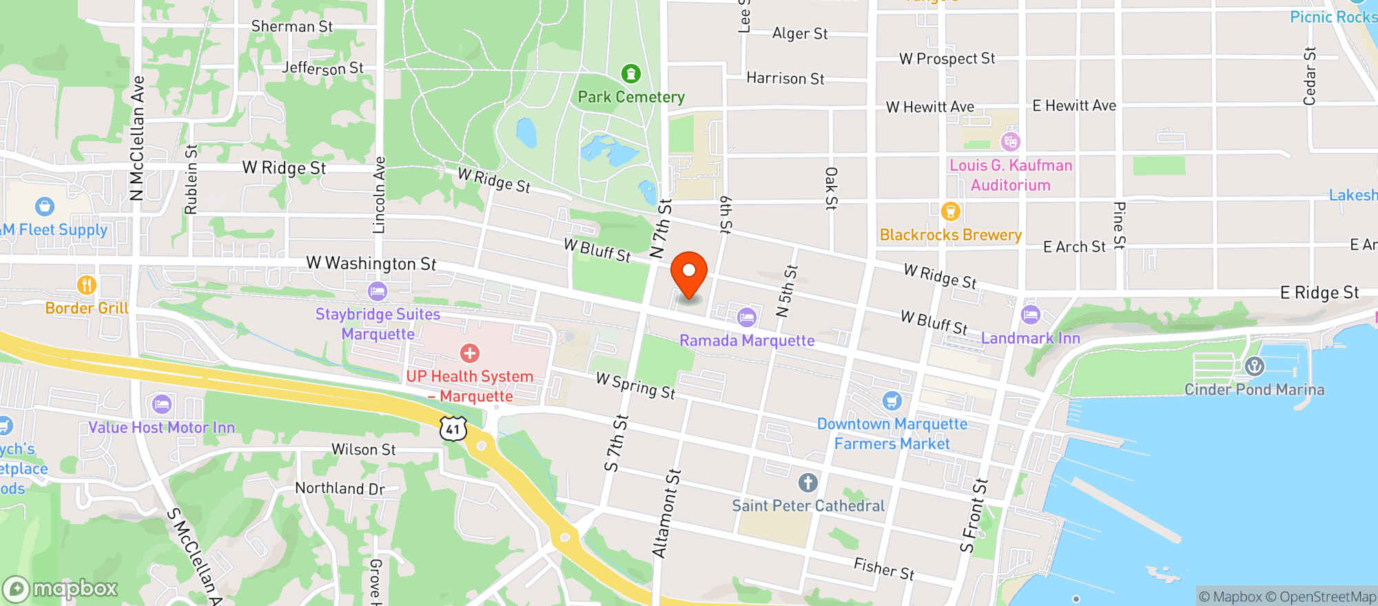 Map showing Marquette Food Co-Op