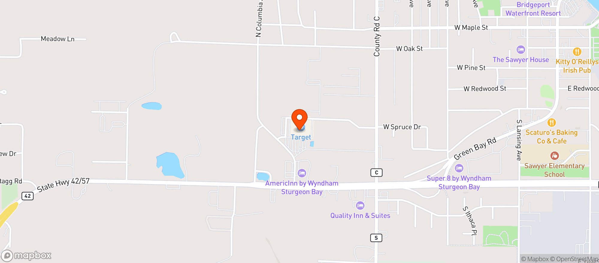 Map showing Target - Sturgeon Bay