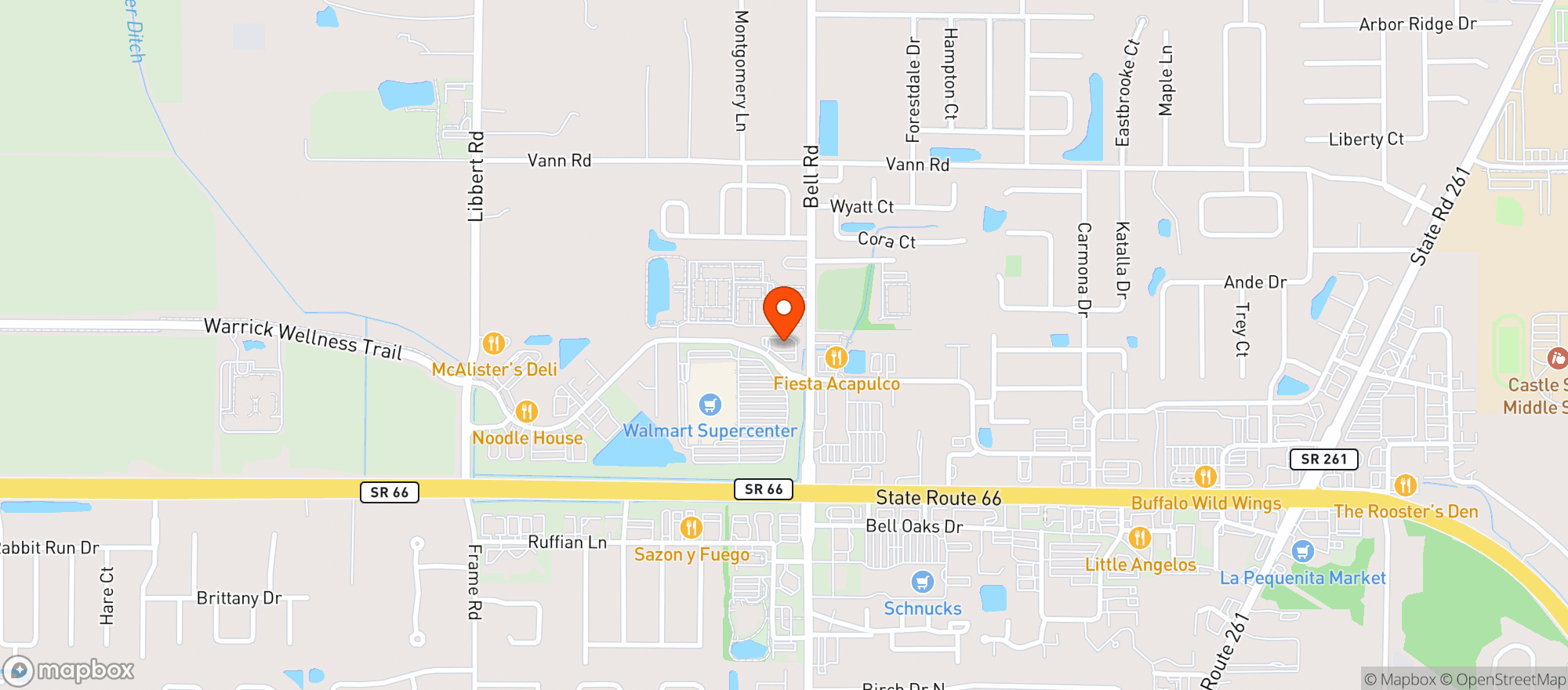 Map showing Walmart Supercenter