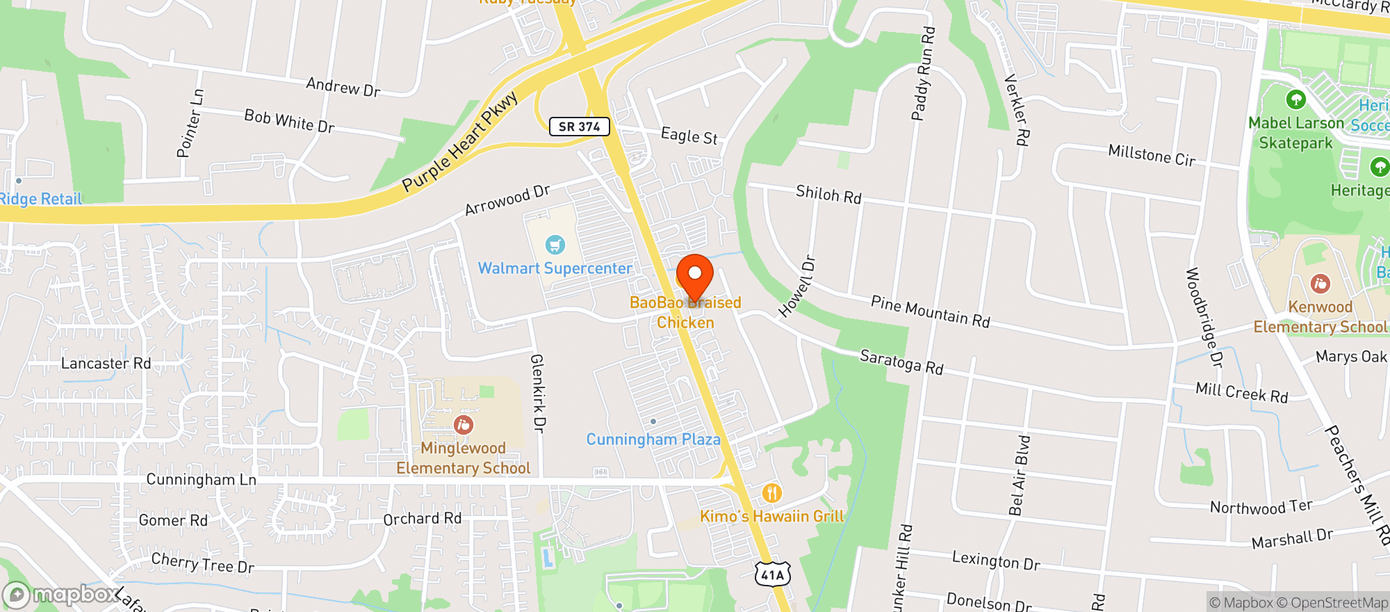 Map showing Bill S Package (Clarksville)