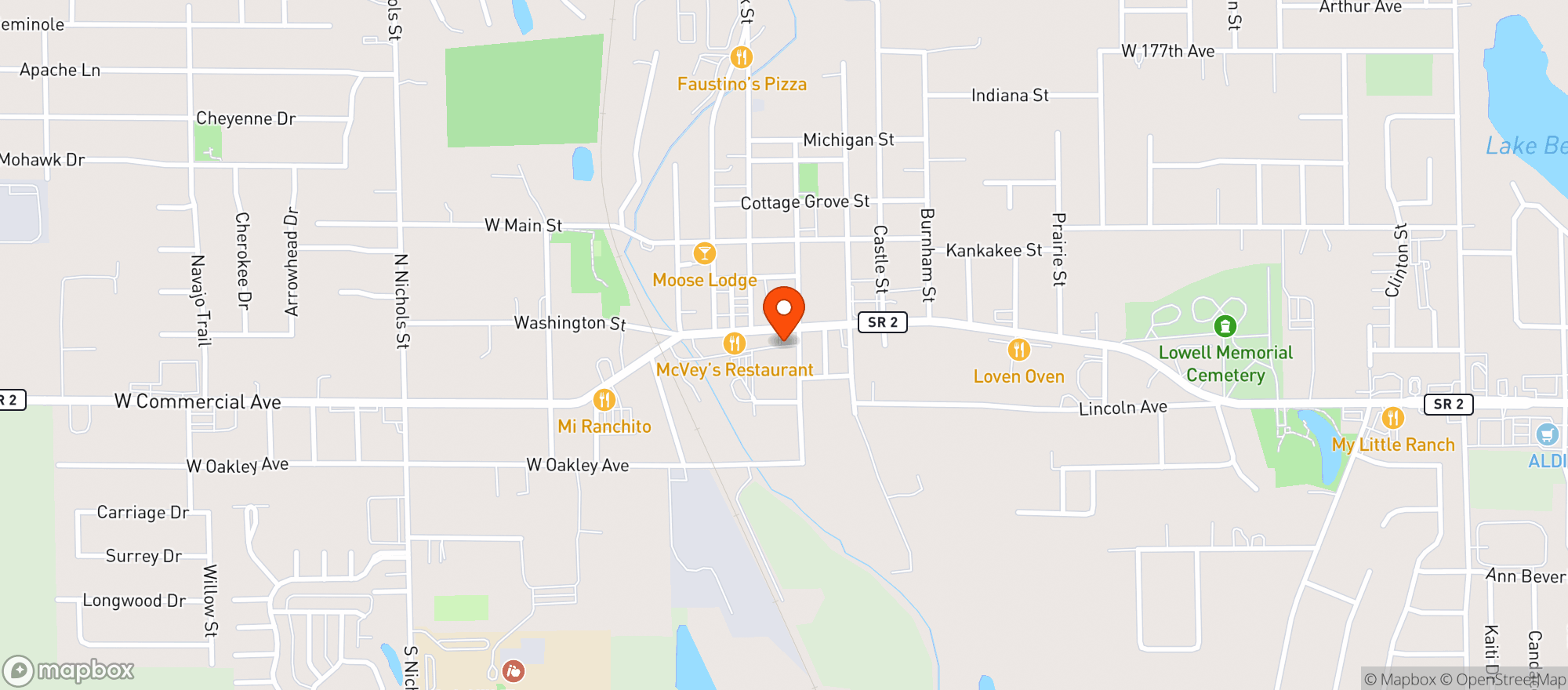 Map showing Bennetts Pub & Play