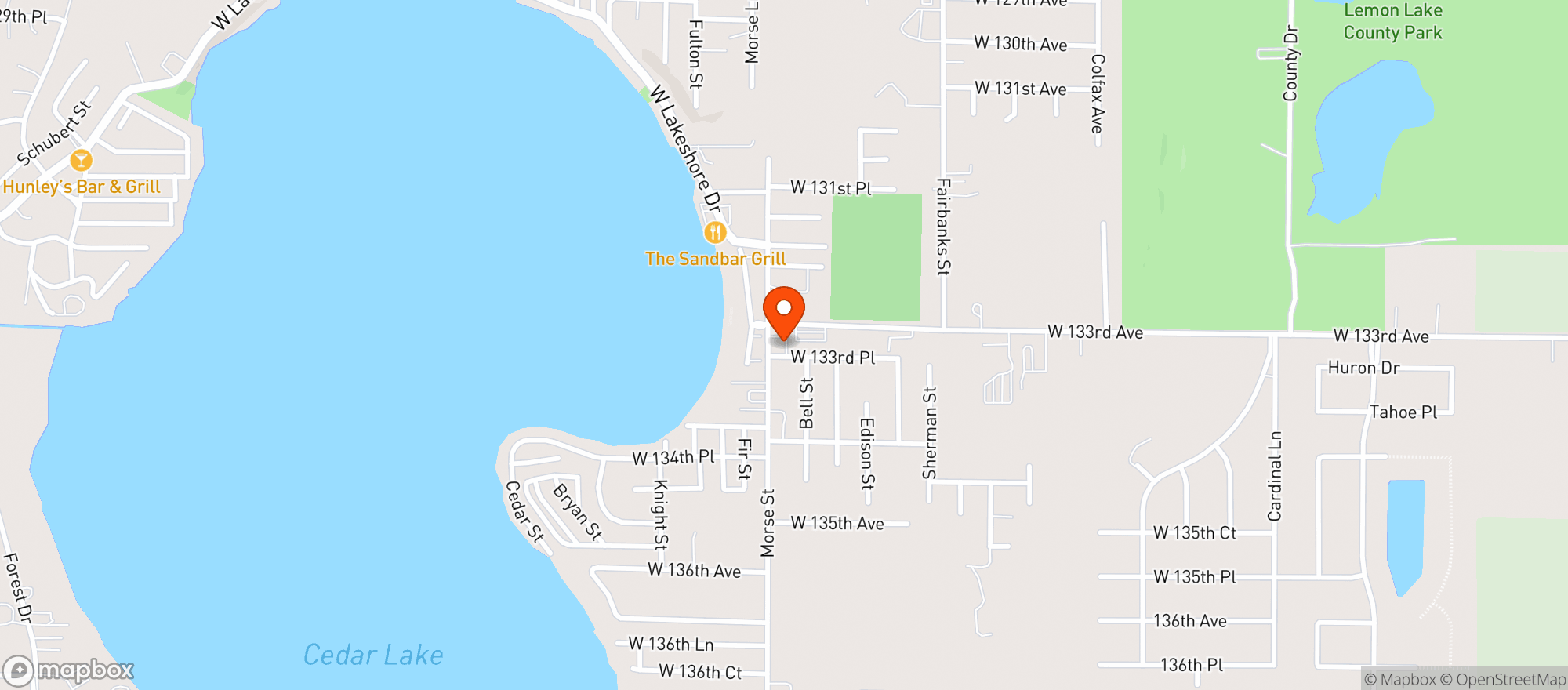 Map showing Holiday Liquors